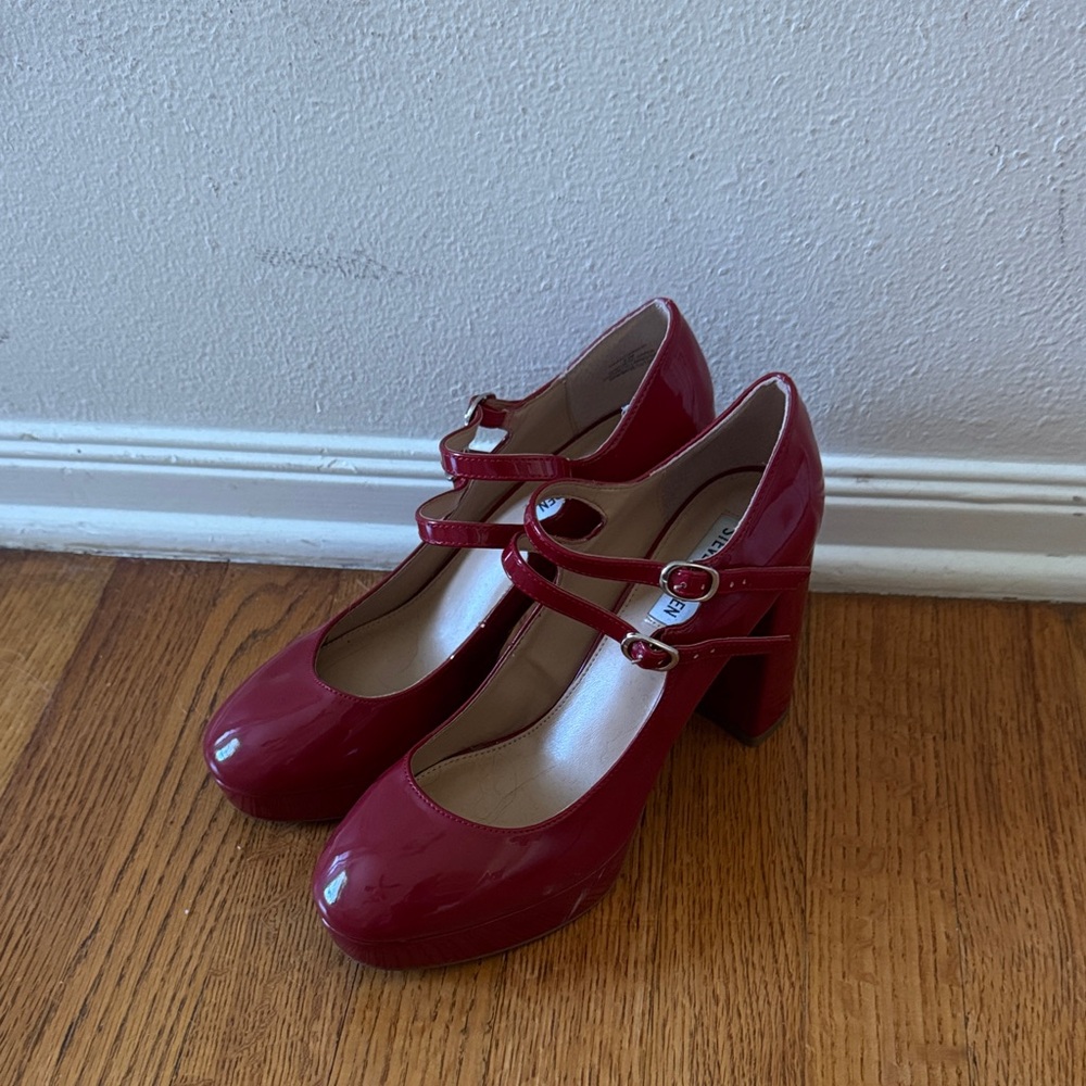 Steve Madden Patent Red Platform Heels